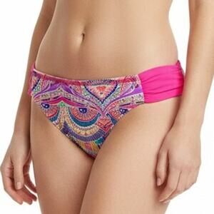 Reef Pink Multicolor Print Bikini Swim Bottom, M